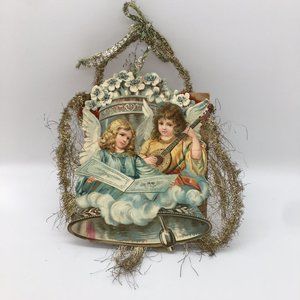 Antique Scrap & Tinsel Christmas Angel Ornament